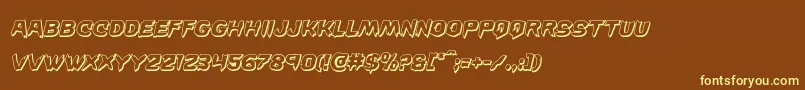 Wickerman3Dital Font – Yellow Fonts on Brown Background