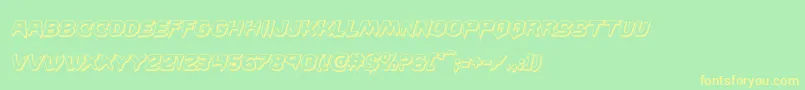Wickerman3Dital Font – Yellow Fonts on Green Background