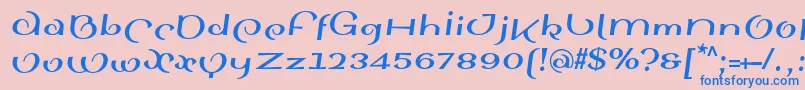 SinahsansLtBoldItalic Font – Blue Fonts on Pink Background