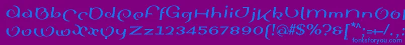 SinahsansLtBoldItalic Font – Blue Fonts on Purple Background