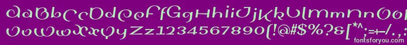 SinahsansLtBoldItalic Font – Green Fonts on Purple Background