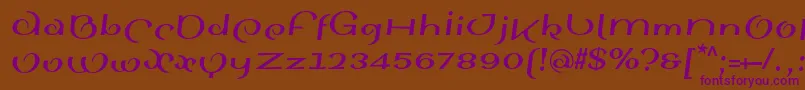 SinahsansLtBoldItalic-Schriftart – Violette Schriften auf braunem Hintergrund