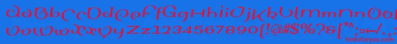 SinahsansLtBoldItalic Font – Red Fonts on Blue Background