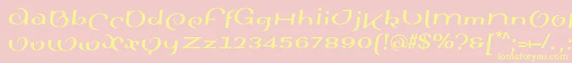 SinahsansLtBoldItalic Font – Yellow Fonts on Pink Background