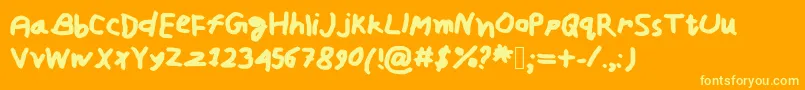 Ziahw Font – Yellow Fonts on Orange Background