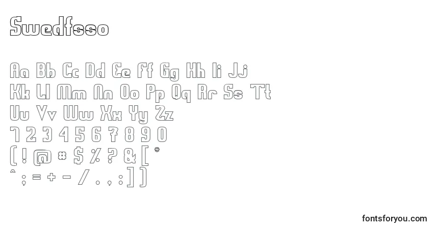 Schriftart Swedfsso – Alphabet, Zahlen, spezielle Symbole