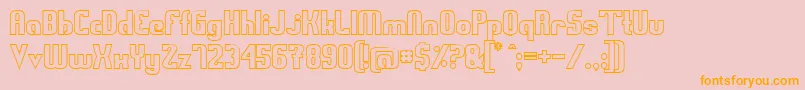 Swedfsso-Schriftart – Orangefarbene Schriften auf rosa Hintergrund