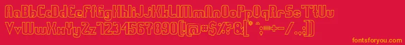 Swedfsso Font – Orange Fonts on Red Background