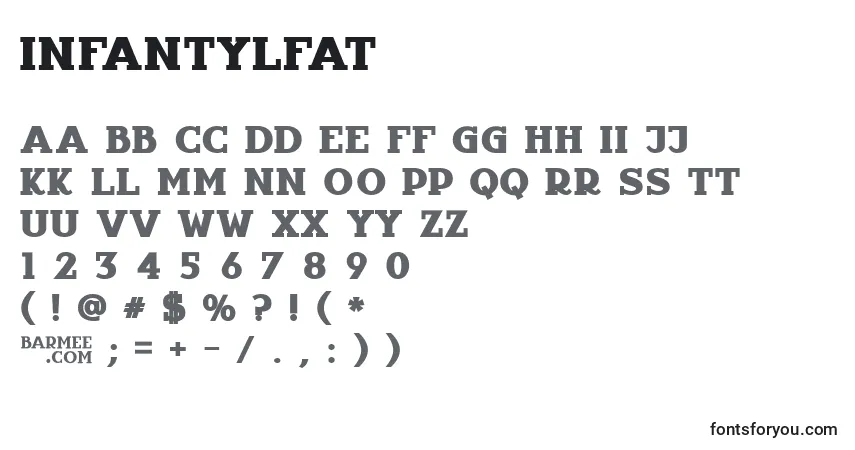 Schriftart Infantylfat – Alphabet, Zahlen, spezielle Symbole
