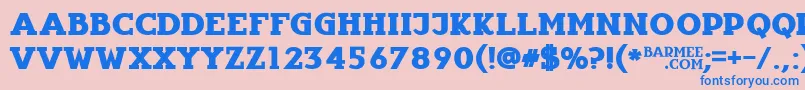 Infantylfat-Schriftart – Blaue Schriften auf rosa Hintergrund
