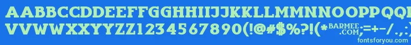 Infantylfat Font – Green Fonts on Blue Background