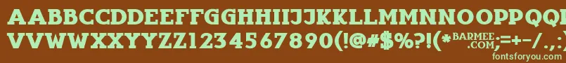 Infantylfat Font – Green Fonts on Brown Background