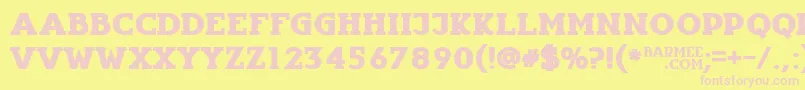 Infantylfat Font – Pink Fonts on Yellow Background