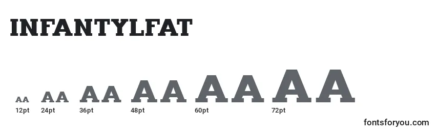 Размеры шрифта Infantylfat