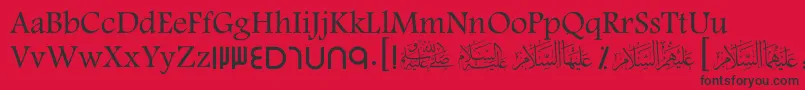 ScDubai Font – Black Fonts on Red Background