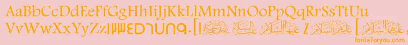 ScDubai Font – Orange Fonts on Pink Background