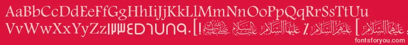 ScDubai Font – Pink Fonts on Red Background