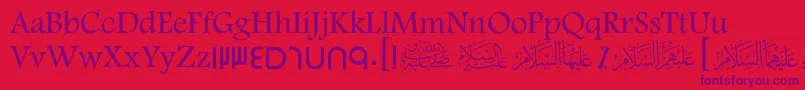 ScDubai Font – Purple Fonts on Red Background