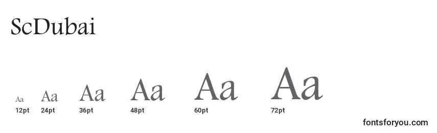 ScDubai Font Sizes