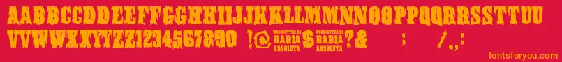 RabiaAbsoluta Font – Orange Fonts on Red Background