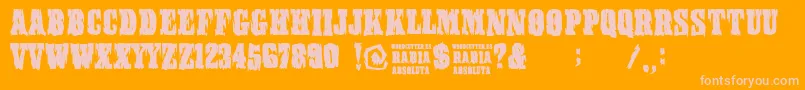 RabiaAbsoluta Font – Pink Fonts on Orange Background