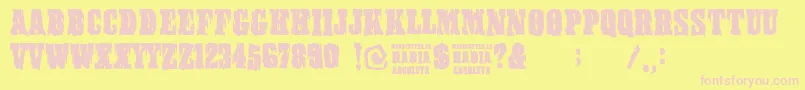 RabiaAbsoluta Font – Pink Fonts on Yellow Background