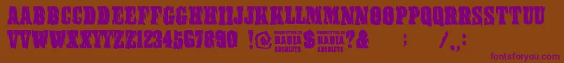 RabiaAbsoluta Font – Purple Fonts on Brown Background