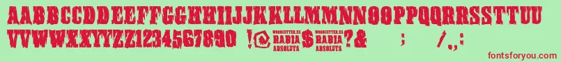 RabiaAbsoluta Font – Red Fonts on Green Background