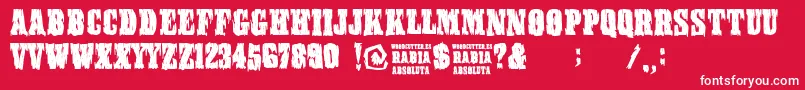 RabiaAbsoluta Font – White Fonts on Red Background