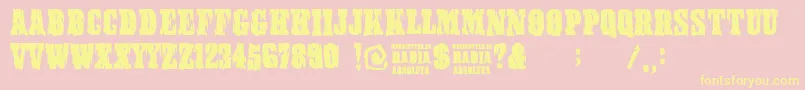 RabiaAbsoluta-Schriftart – Gelbe Schriften auf rosa Hintergrund