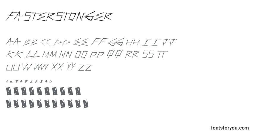 Шрифт Fasterstonger – алфавит, цифры, специальные символы