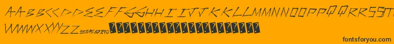 Fasterstonger-Schriftart – Schwarze Schriften auf orangefarbenem Hintergrund