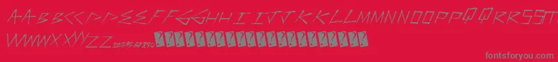 フォントFasterstonger – 赤い背景に灰色の文字