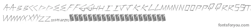 Fasterstonger-fontti – harmaat kirjasimet valkoisella taustalla