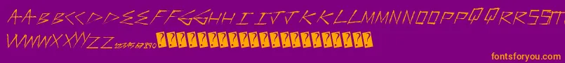 Fasterstonger Font – Orange Fonts on Purple Background