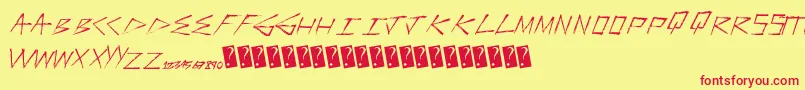 Fasterstonger Font – Red Fonts on Yellow Background