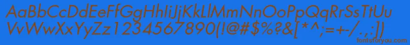 FuturastdBookoblique Font – Brown Fonts on Blue Background