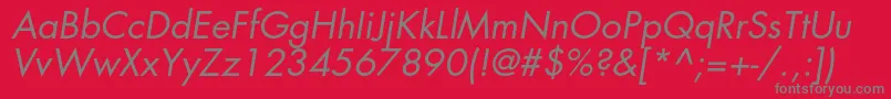 FuturastdBookoblique Font – Gray Fonts on Red Background