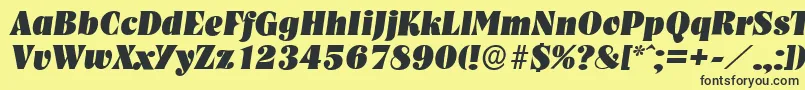 NashvilleserialHeavyItalic Font – Black Fonts on Yellow Background