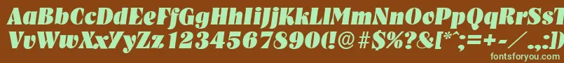 NashvilleserialHeavyItalic Font – Green Fonts on Brown Background