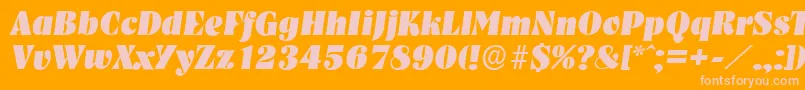 NashvilleserialHeavyItalic Font – Pink Fonts on Orange Background