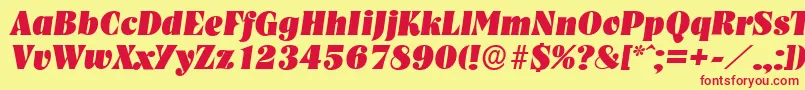 NashvilleserialHeavyItalic Font – Red Fonts on Yellow Background