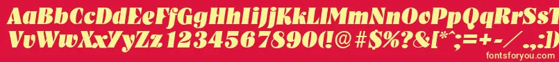 NashvilleserialHeavyItalic Font – Yellow Fonts on Red Background