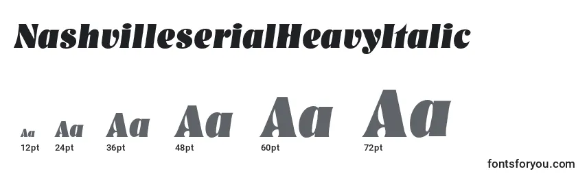 NashvilleserialHeavyItalic Font Sizes