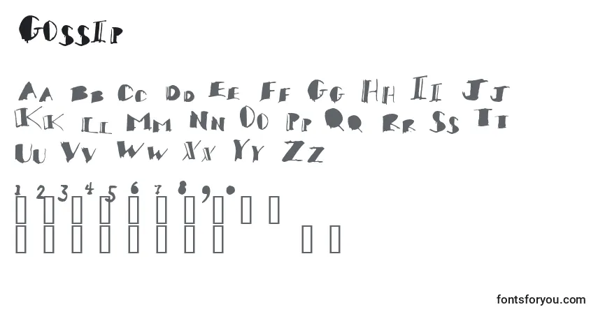 Gossipフォント–アルファベット、数字、特殊文字