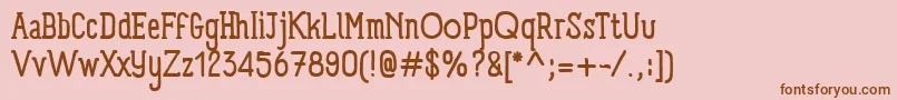 Fonte PanforteSerifRegular – fontes marrons em um fundo rosa