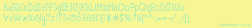 Fonte PanforteSerifRegular – fontes verdes em um fundo amarelo