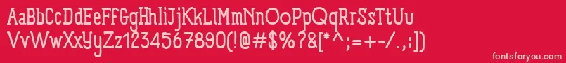 Czcionka PanforteSerifRegular – różowe czcionki na czerwonym tle