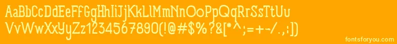 PanforteSerifRegular-Schriftart – Gelbe Schriften auf orangefarbenem Hintergrund