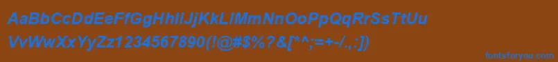 UtsaahBoldItalic Font – Blue Fonts on Brown Background